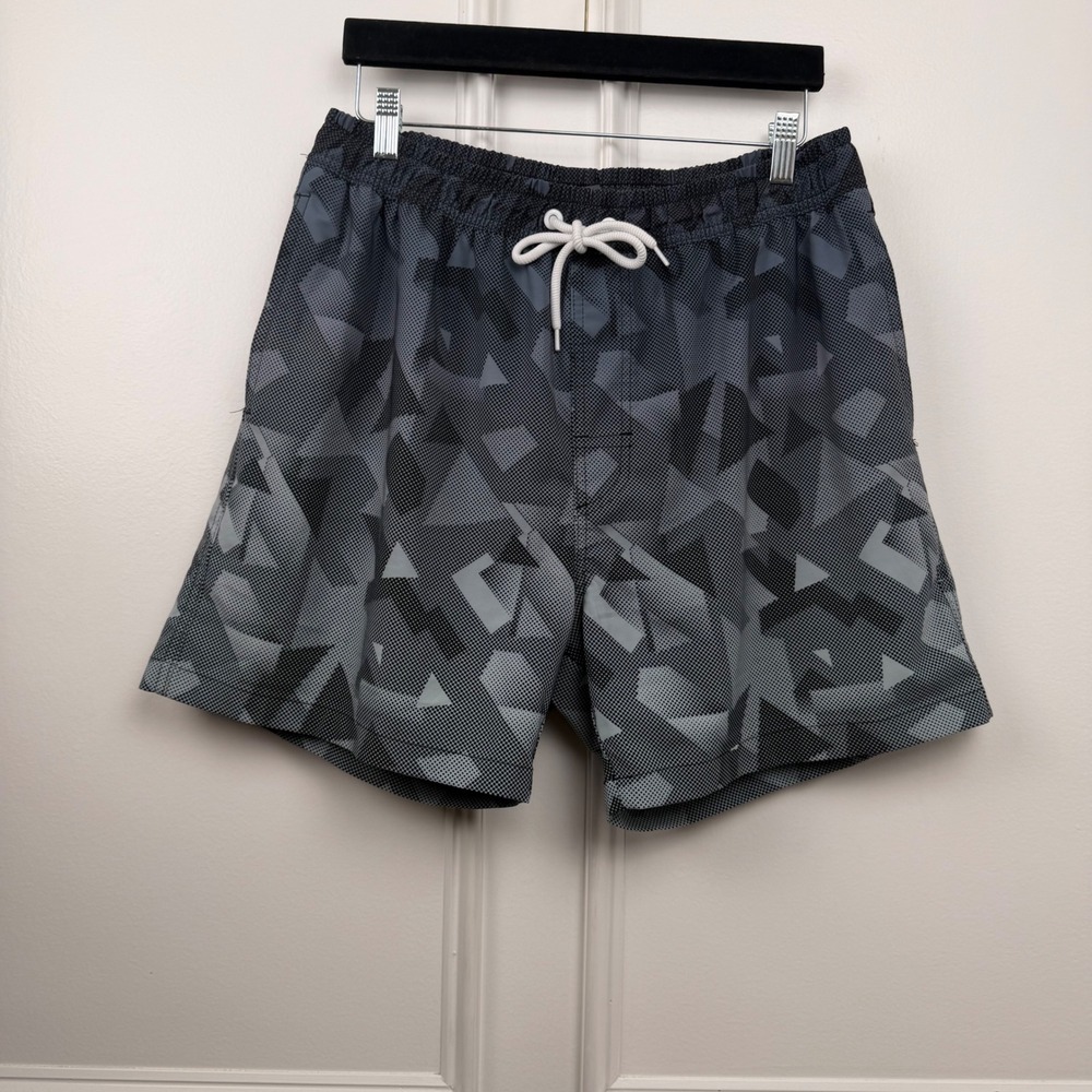 Milankerr Mens Swim Trunks Large Grey Geometric Camo Board Shorts Drawstring L